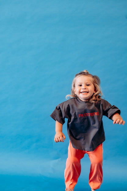Dear Darcy ‘I’m Extreme’ Tee Charcoal & Red