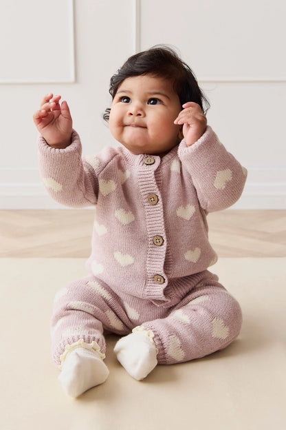 Jamie Kay Camille Cardigan Heart Jacquard Ballerina Marle