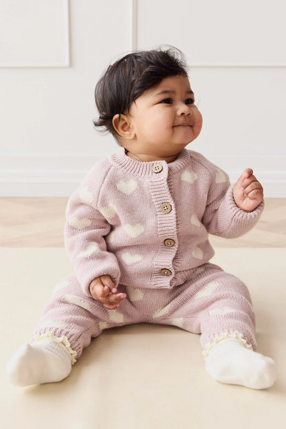 Jamie Kay Camille Cardigan Heart Jacquard Ballerina Marle