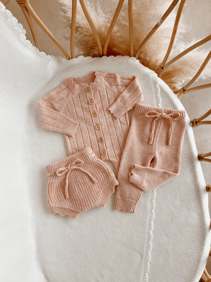 Blossom & Pear Mini Knit Pants Pink Lemonade