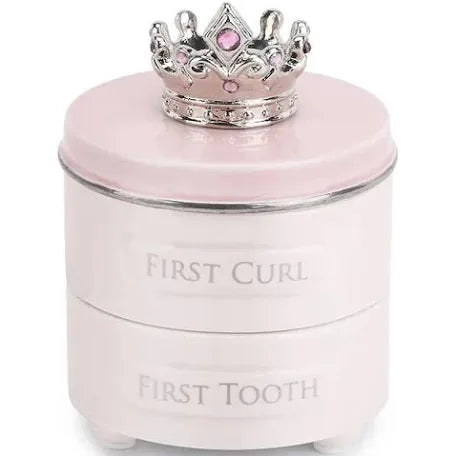 Demdaco Baby First Tooth & Curl Keepsake Box Pink