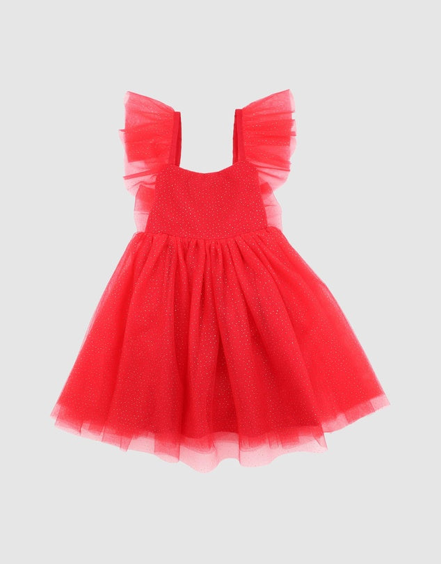 Bébé by Minihaha Festive Red Glitter Tulle Dress