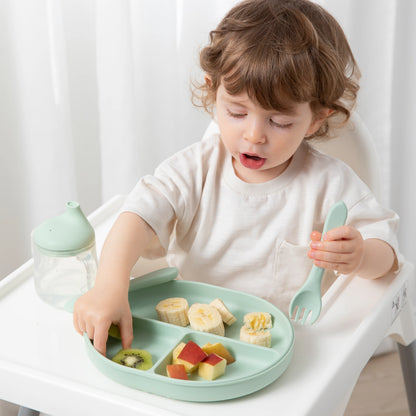 Living Textiles Silicone Feeding Set Sage