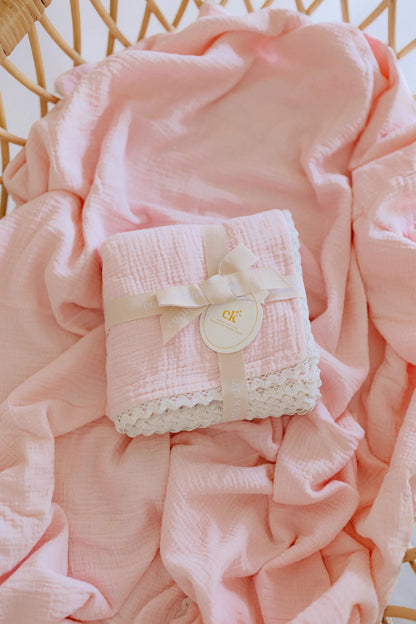 Confetti Kidz Classic Muslin Blanket Soft Pink