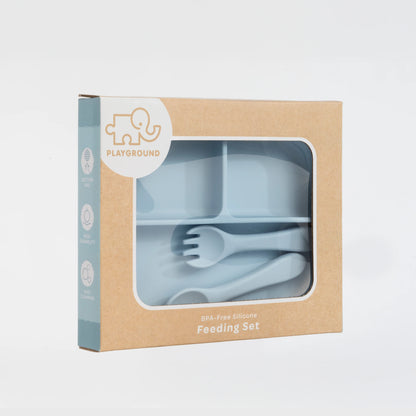 Living Textiles Silicone Feeding Set Blue