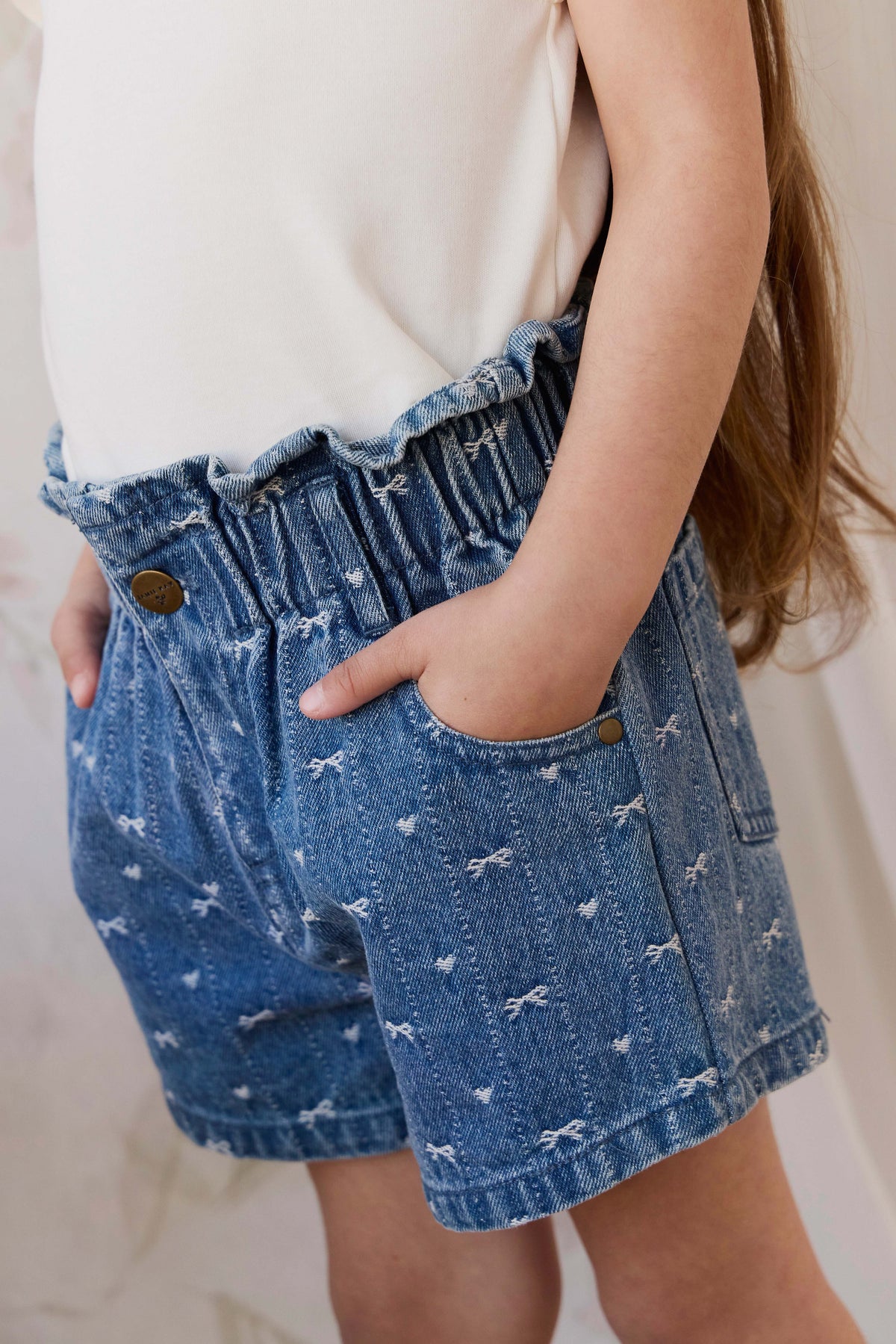 Jamie Kay Kora Denim Shorts Amour Bows Denim
