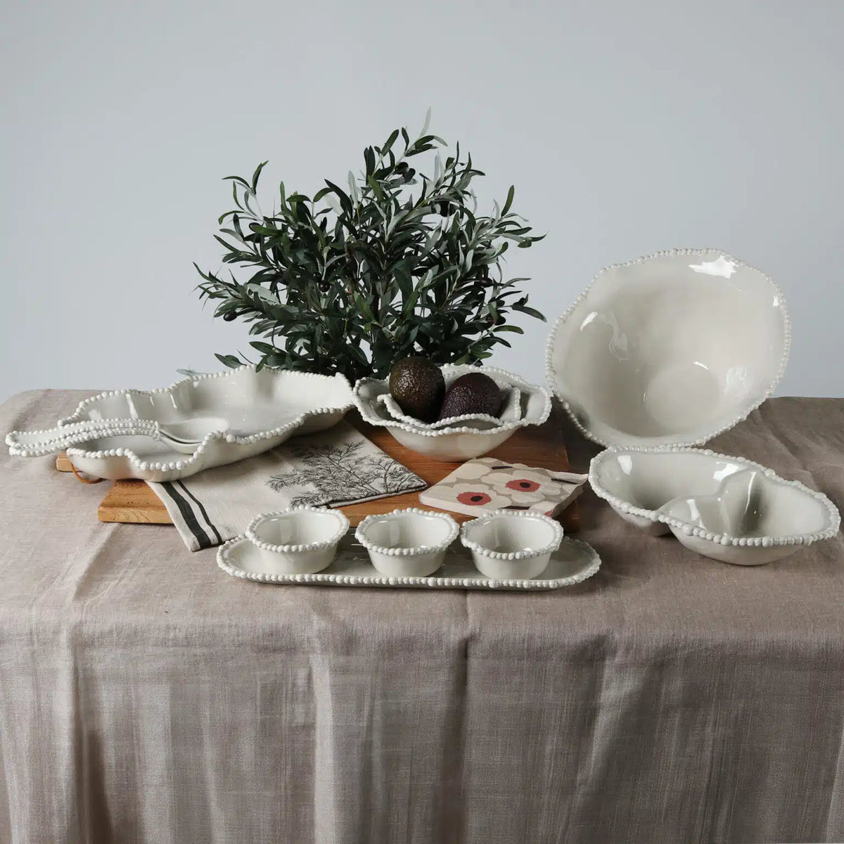 Le Forge Melamine Pearl Serving Dish Sand 44cm