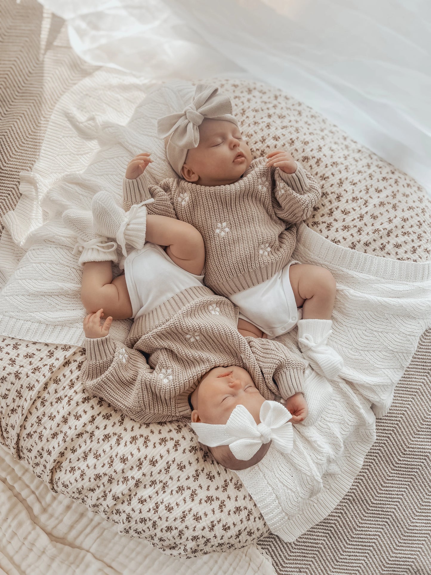 3 Little Crowns Chunky Knit Jumper Flowers