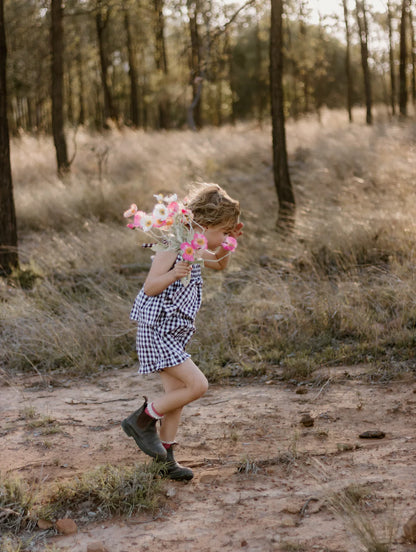 Blossom & Pear Cocoa Gingham Two Piece Set
