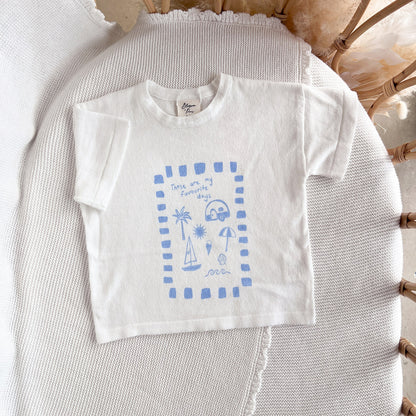 Blossom & Pear 'Favourite Days' Tee White & Blue