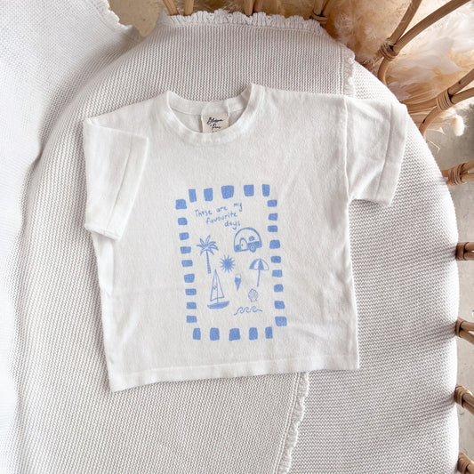 Blossom & Pear 'Favourite Days' Tee White & Blue