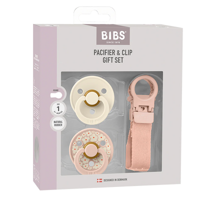BIBS Dummy & Loop Clip Gift Set Blush