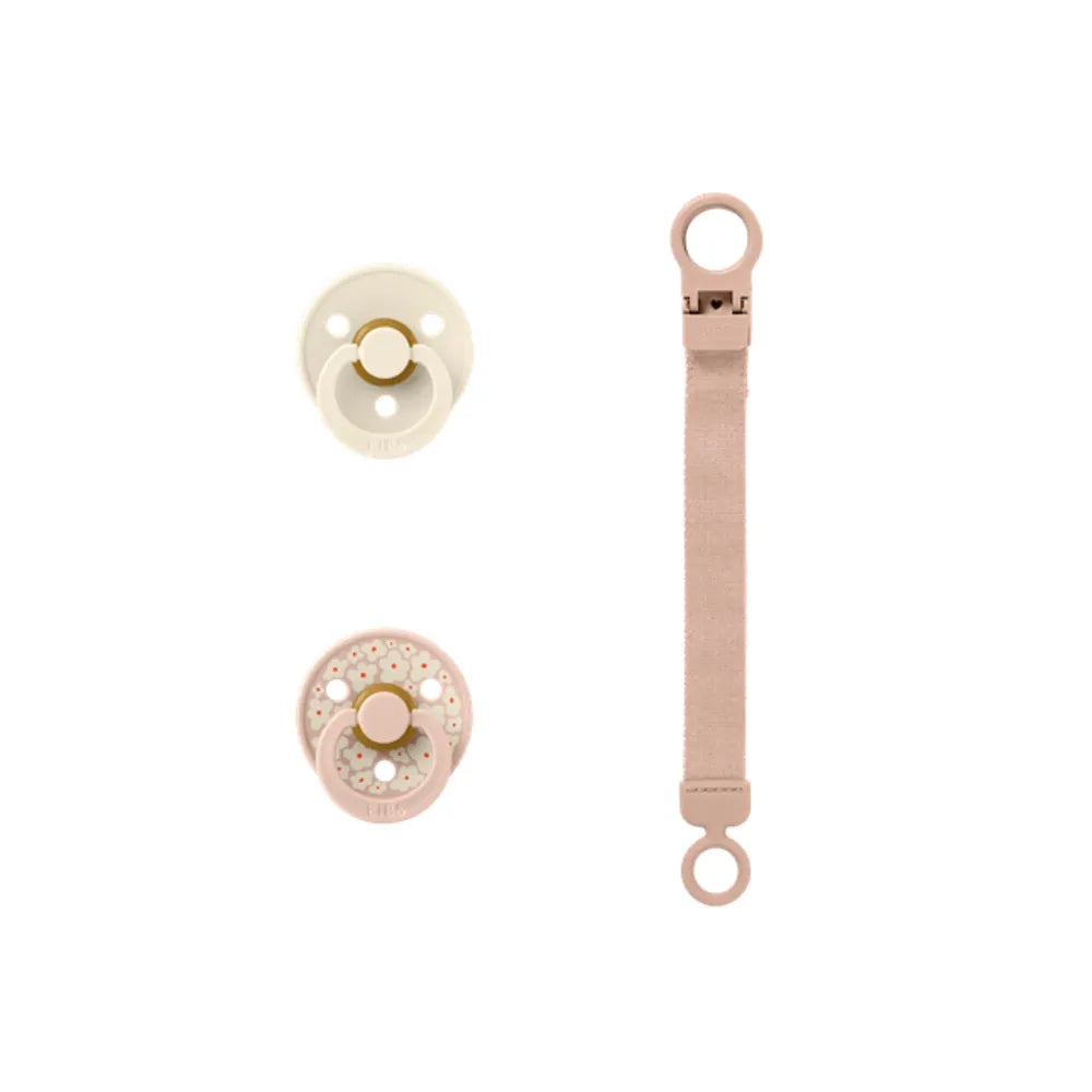 BIBS Dummy & Loop Clip Gift Set Blush