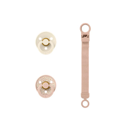 BIBS Dummy & Loop Clip Gift Set Blush