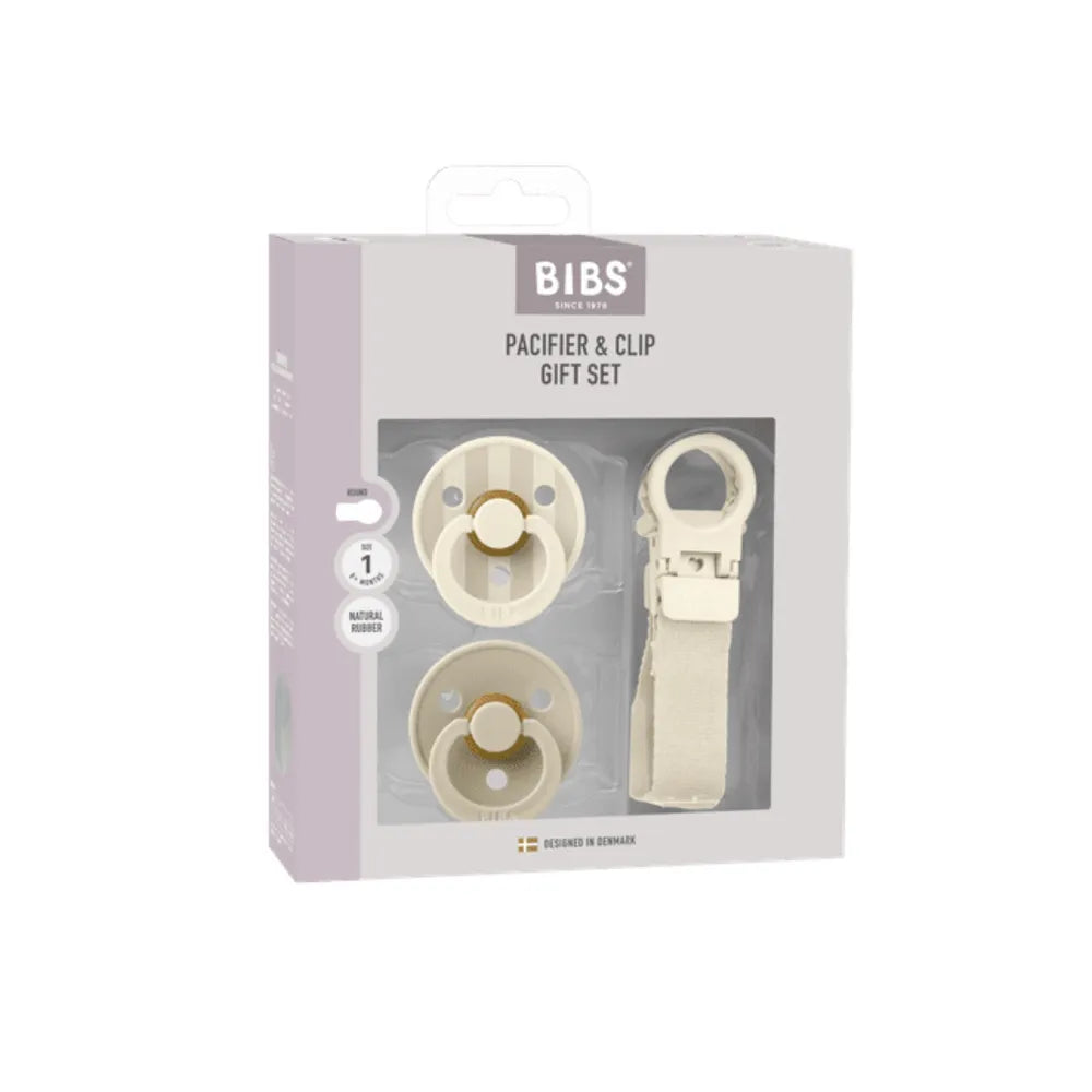 BIBS Dummy & Loop Clip Gift Set Ivory