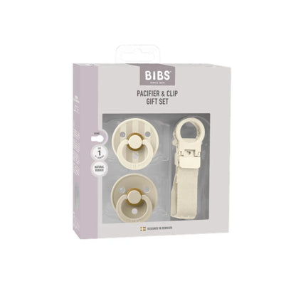 BIBS Dummy & Loop Clip Gift Set Ivory