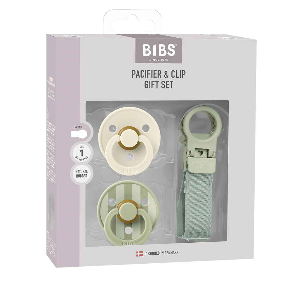 BIBS Dummy & Loop Clip Gift Set Sage