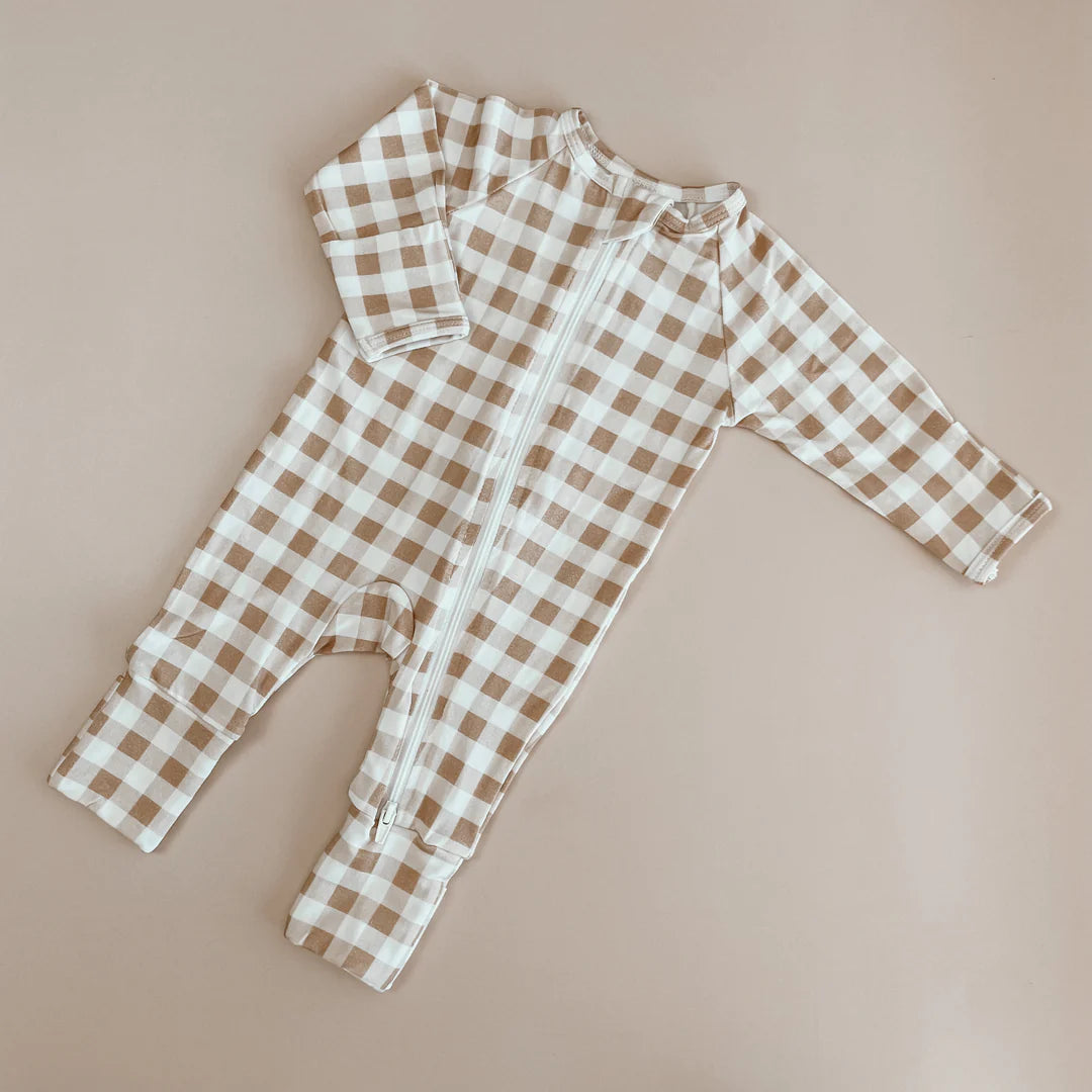 Blossom & Pear Long Sleeved Zip Growsuit Gingham