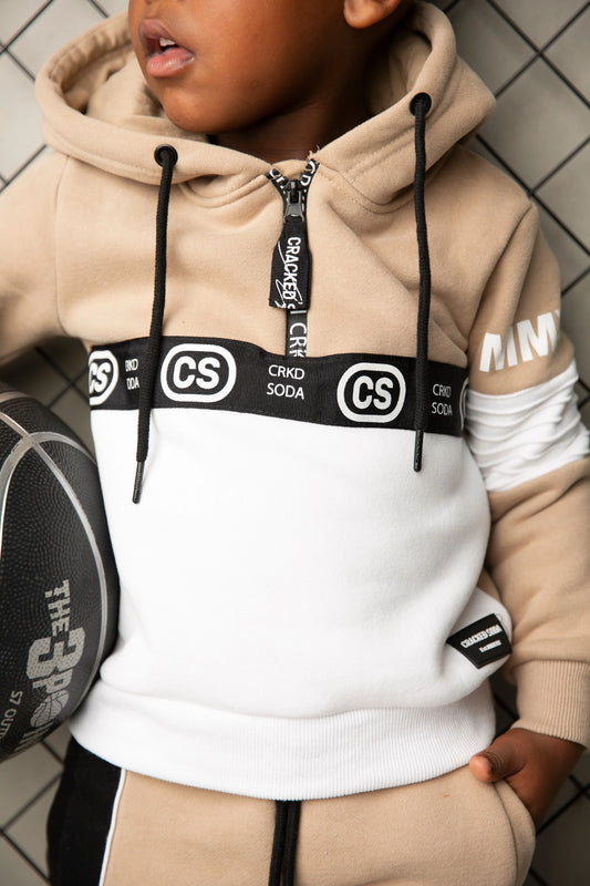 Cracked Soda Albie Zip Hoodie Biscuit