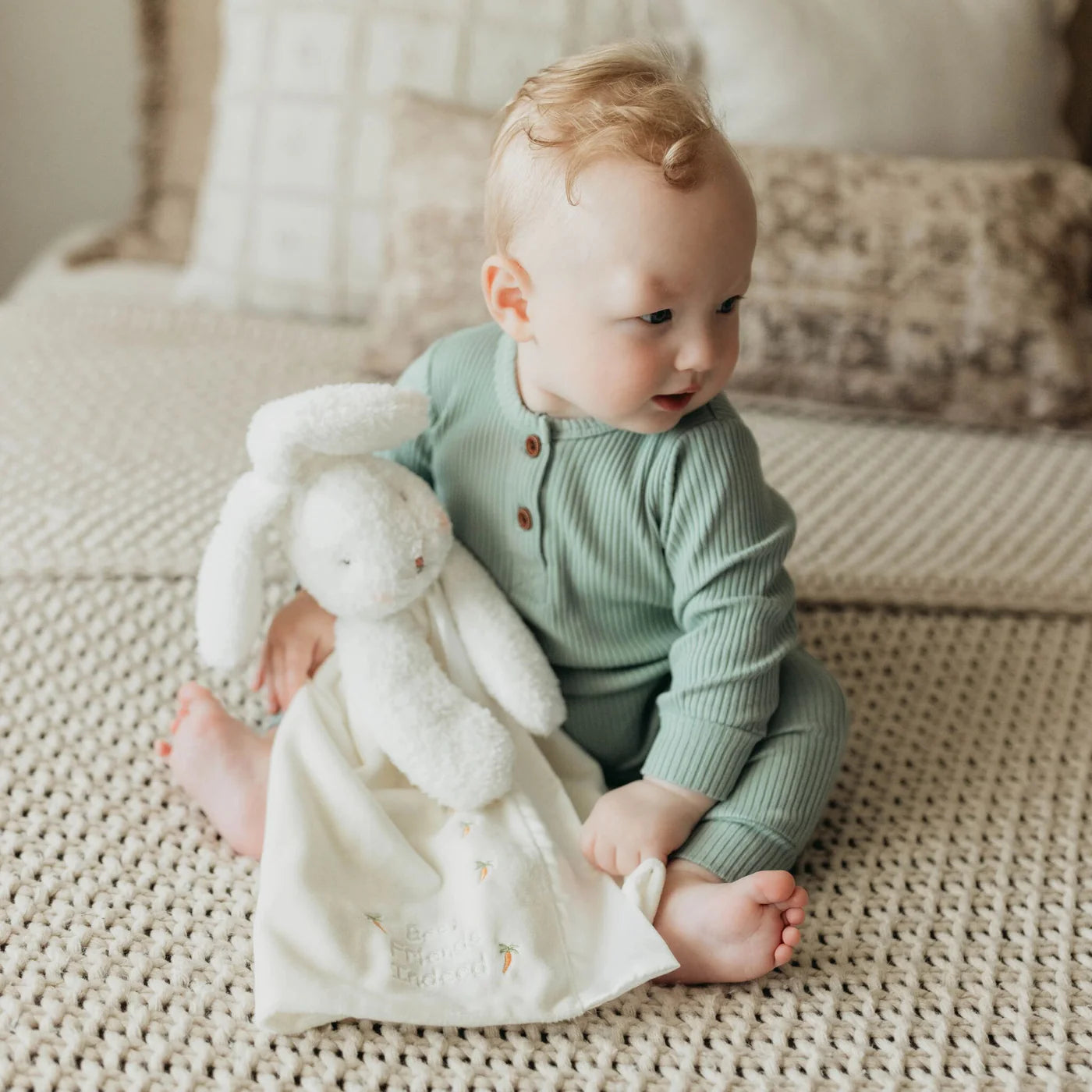 Bunnies by the Bay Bye Bye Buddy Bun Bun Bunny White