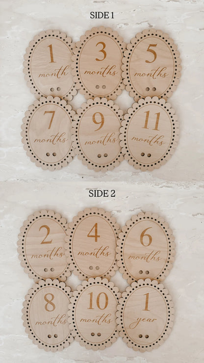 Blossom & Pear White Vintage Bow Baby Milestone Collection