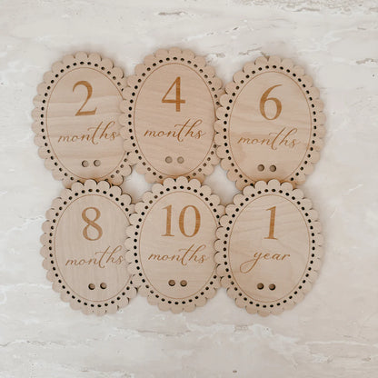 Blossom & Pear White Vintage Bow Baby Milestone Collection