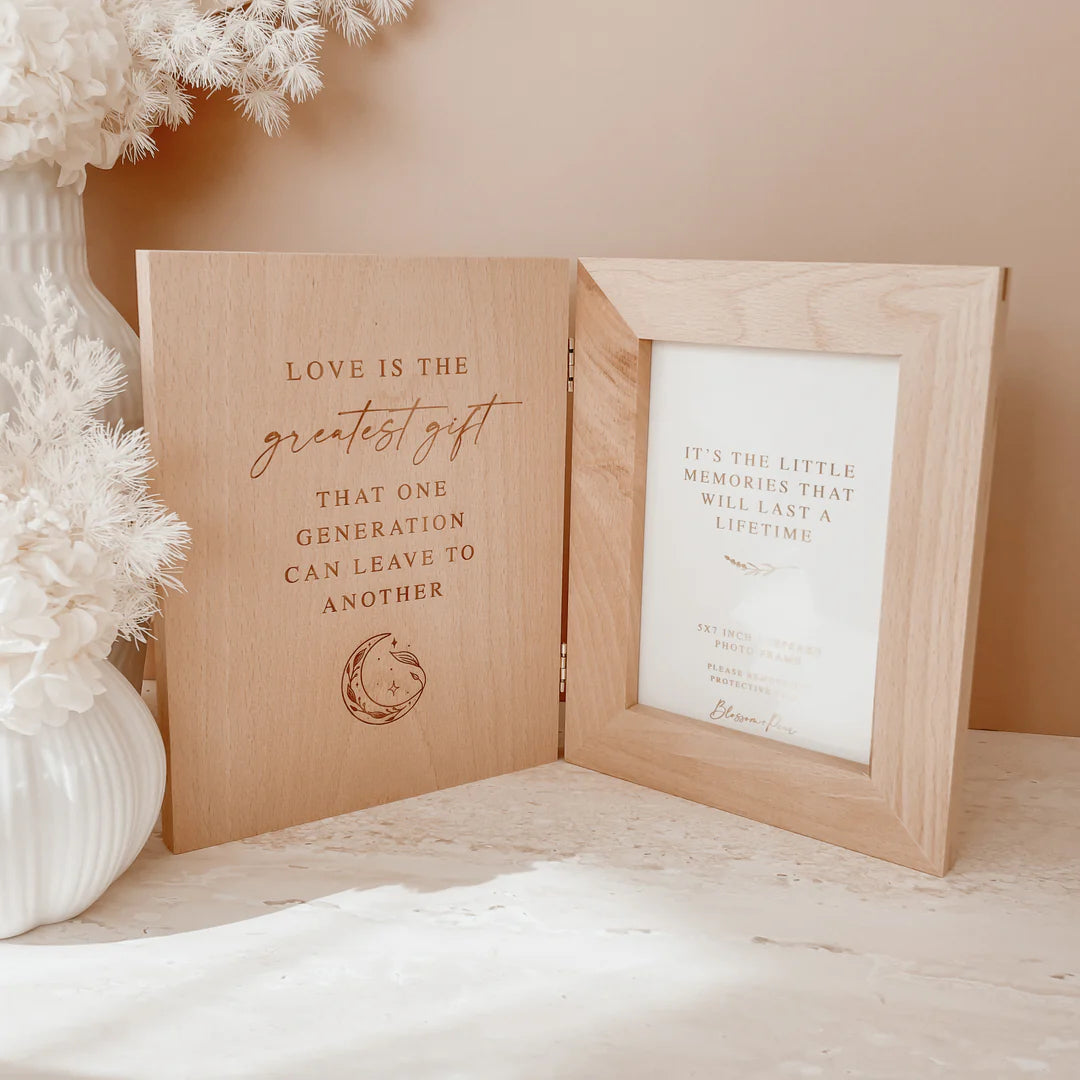Blossom & Pear ‘Love is the Greatest Gift' Quote Wooden Photo Frame