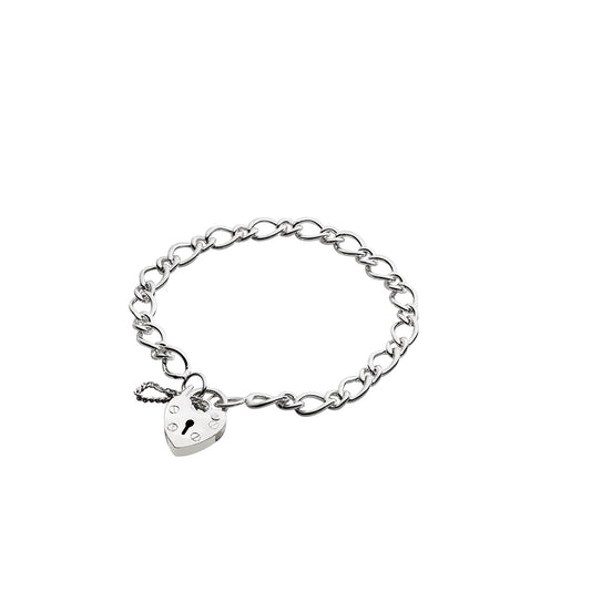 Tiny Treasures Sterling Silver Baby Bracelet with Padlock Silver