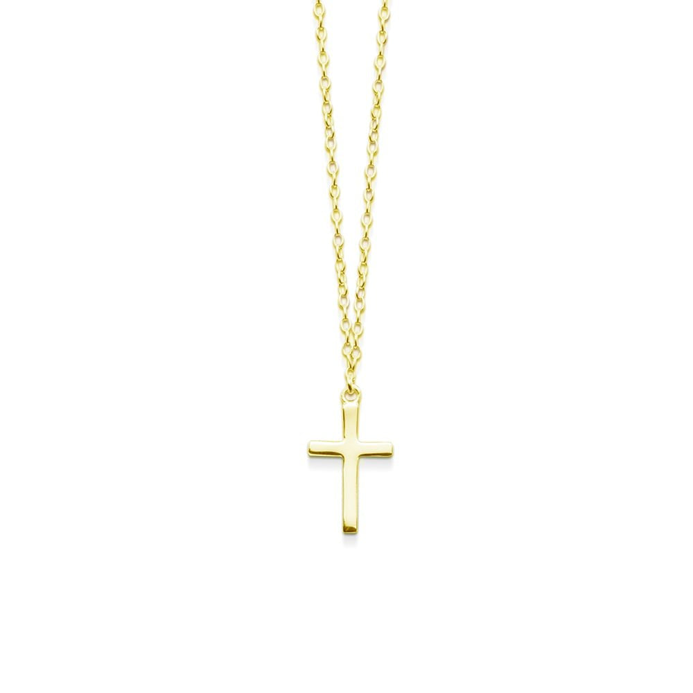 Tiny Treasures Sterling Silver Children’s Cross Necklace Gold