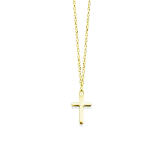 Tiny Treasures Sterling Silver Children’s Cross Necklace Gold