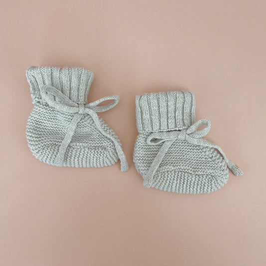 Blossom & Pear Chunky Knit Booties Periwinkle Blue