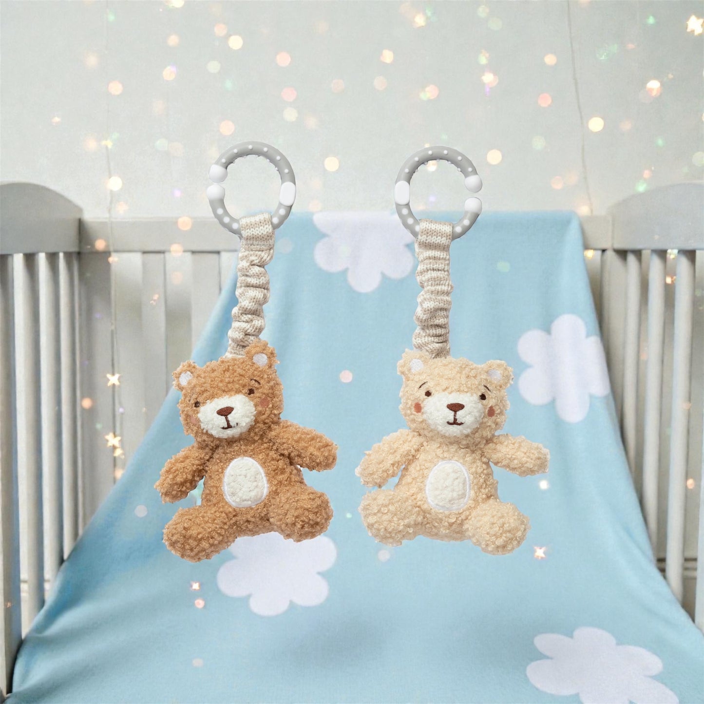 Living Textiles 2pk Stroller Toys Cuddly Bears