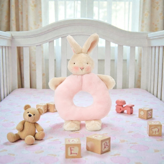 Bunnies By The Bay Grady Bunny Ring Rattle Pink