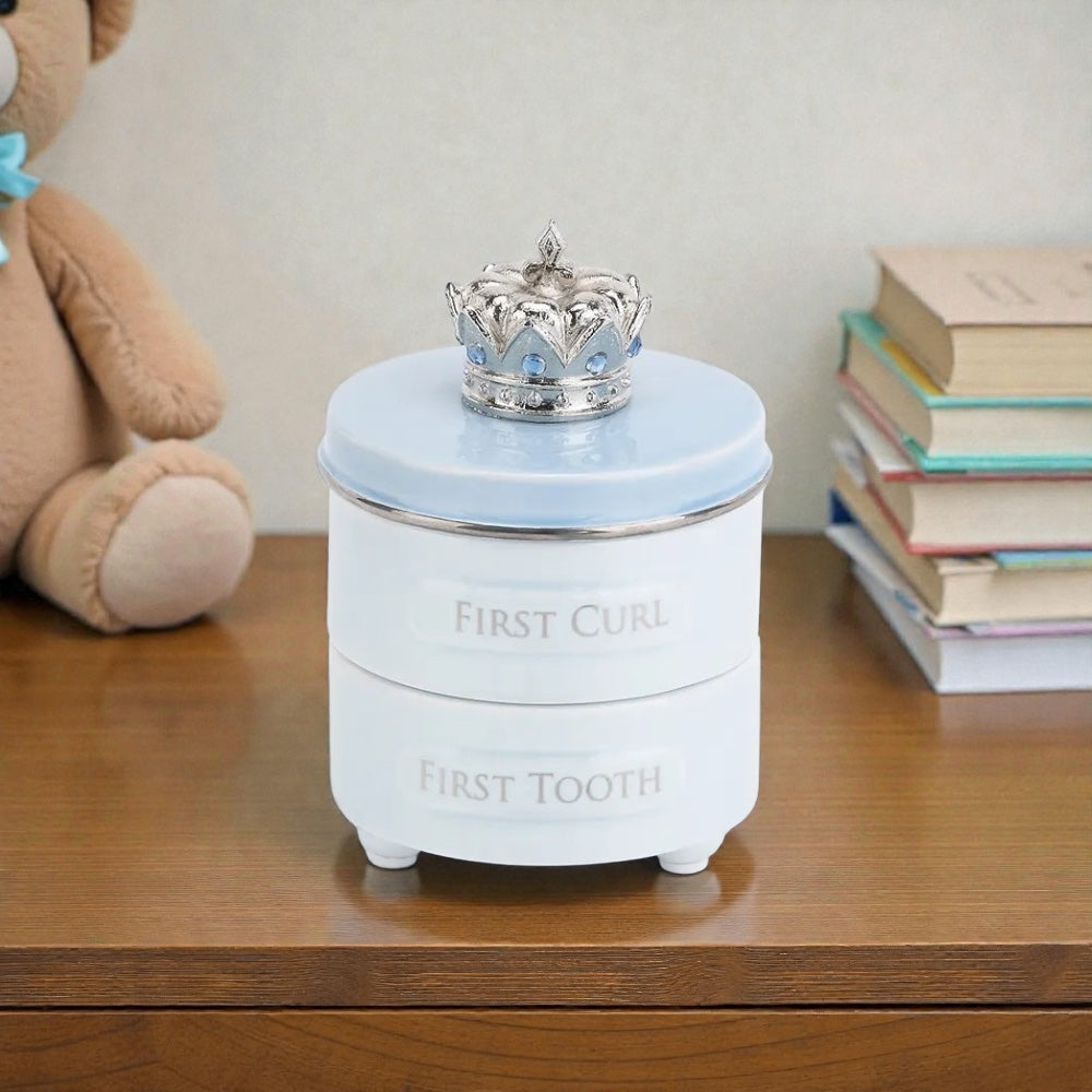 Demdaco Baby First Tooth & Curl Keepsake Box Blue