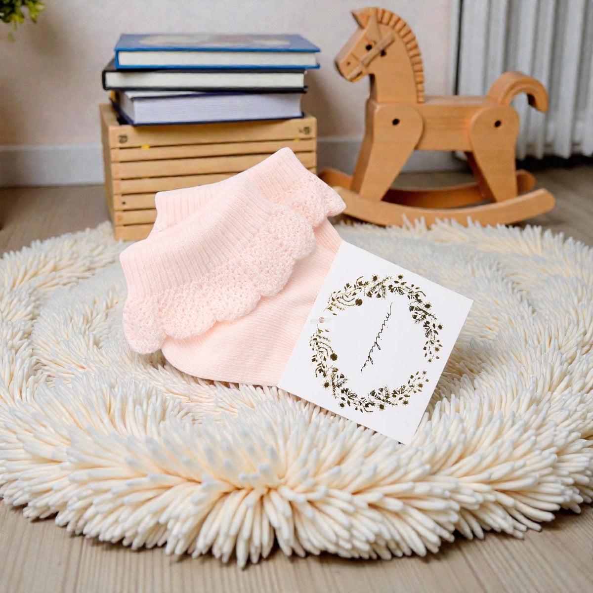 Minihaha Pale Pink Drop Needle Socks