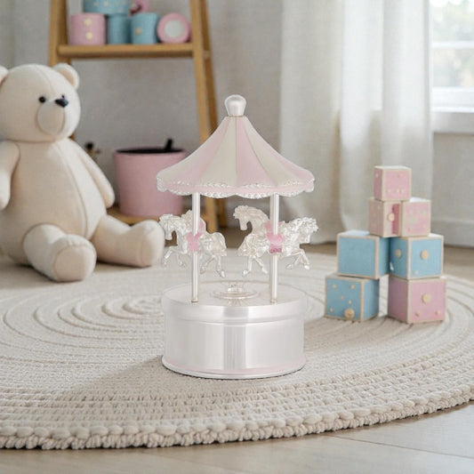 Russell Collection Pink Rocking Horse Carousel