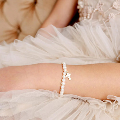 Lauren Hinkley Charm Bracelet | Freshwater Pearl Cross