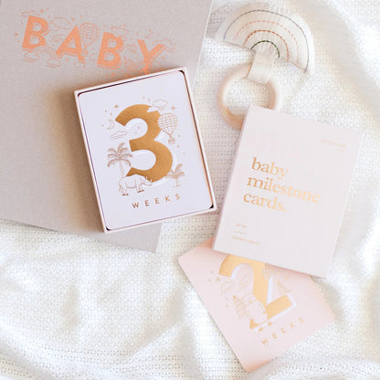Fox & Follow Baby Milestone Cards Pink