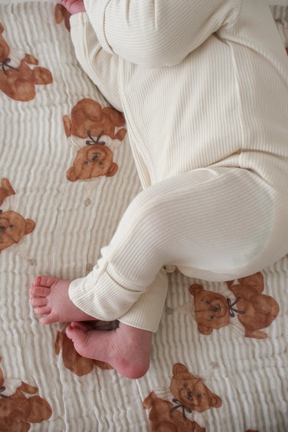 Blossom & Pear Cotton Growsuit Vanilla Bean