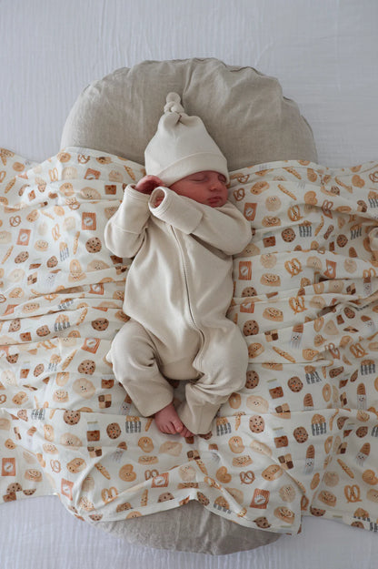 Blossom & Pear Knotted Cotton Beanie Vanilla Bean