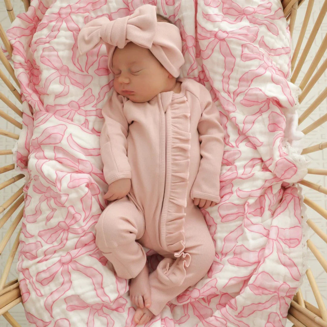 Blossom & Pear Cotton Topknot Dusty Pink