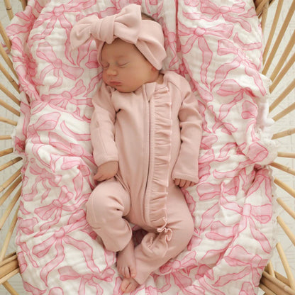 Blossom & Pear Cotton Topknot Dusty Pink
