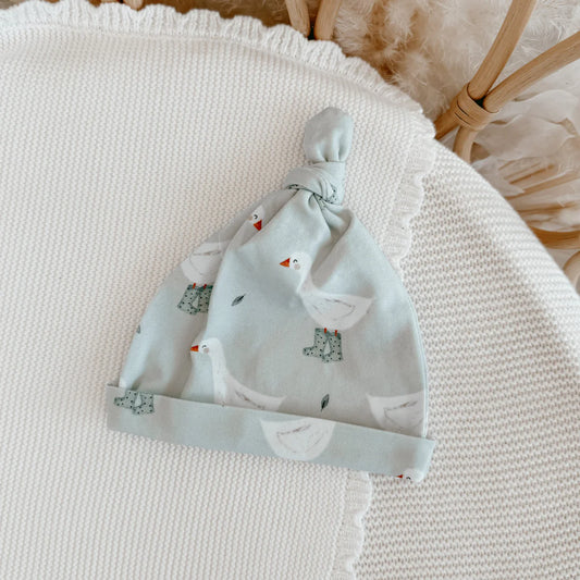 Blossom & Pear Knotted Cotton Beanie Puddle Duck