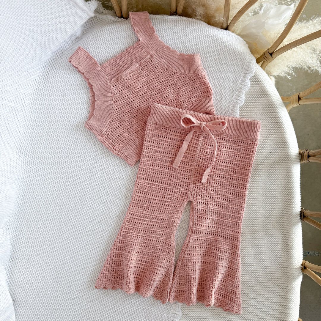 Blossom & Pear Flare Knit Set Blush