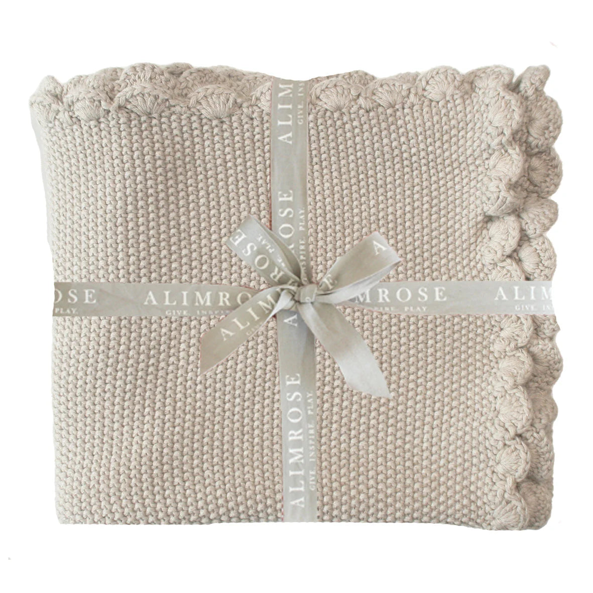 Alimrose Mini Moss Stitch Baby Blanket Latte