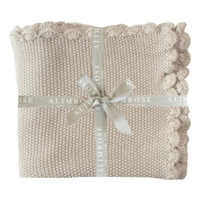 Alimrose Mini Moss Stitch Baby Blanket Latte