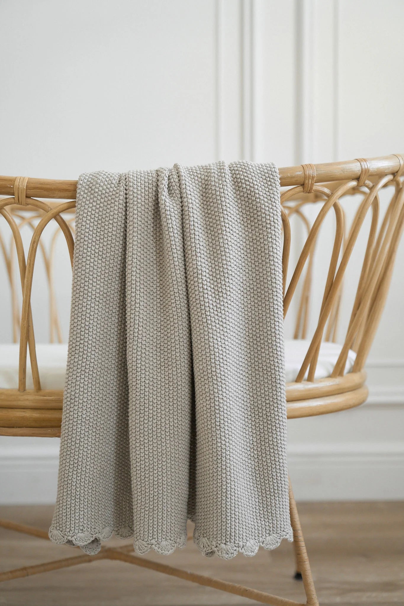 Alimrose Mini Moss Stitch Baby Blanket Latte