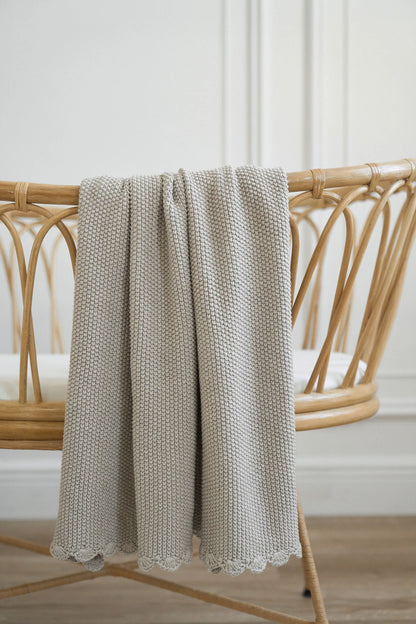 Alimrose Mini Moss Stitch Baby Blanket Latte