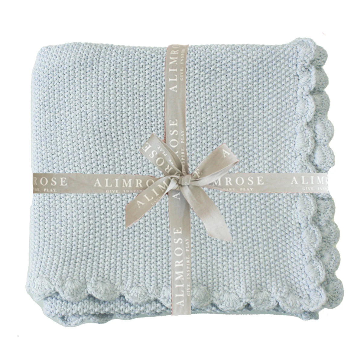 Alimrose Mini Moss Stitch Baby Blanket Powder Blue