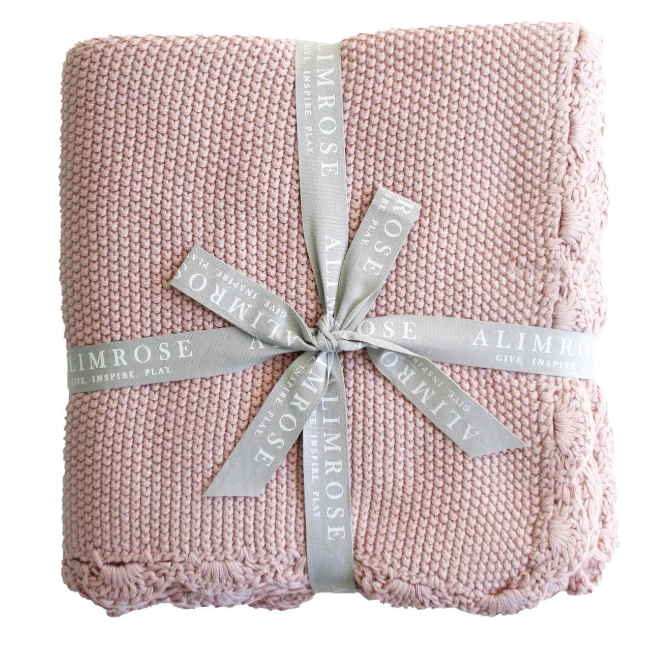 Alimrose Mini Moss Stitch Baby Blanket Petal Pink